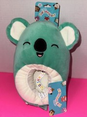 NWT Squishmallow Size 11/12 Green Blue Koala Kids Slippers Fun Plush Kevin A16