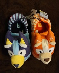 BLUEY BINGO Slippers Boys Girls Kids Size 4/5 Plush 3D Head Dog New With Tags