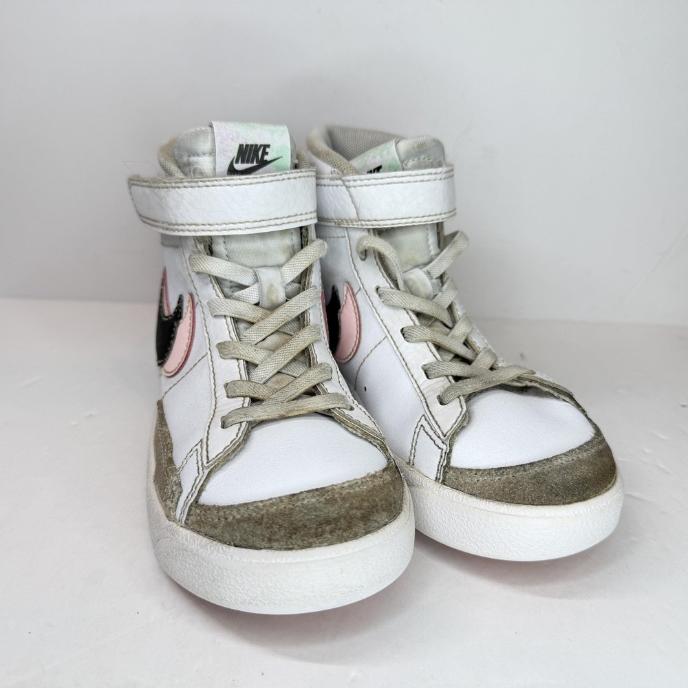 Nike Shoes Kids Size 11C White Pink Tie Dye High Top Strap DD848-101 Sneakers