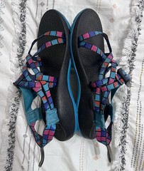 Chaco ZX1 Ecotread Teal Multicolor Performance Sandals Kids Size 5 J180264