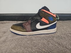 Nike Air Jordan 1 GS Mid MMD Multi-Color Grid DC4093-001 Size 3Y
