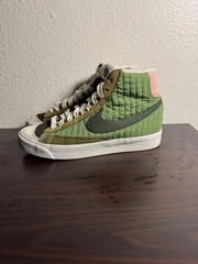 Nike Blazer Mid ’77 SE Recycled Olive Green Pink Quilt GS US 4.5Y | DO5216-33