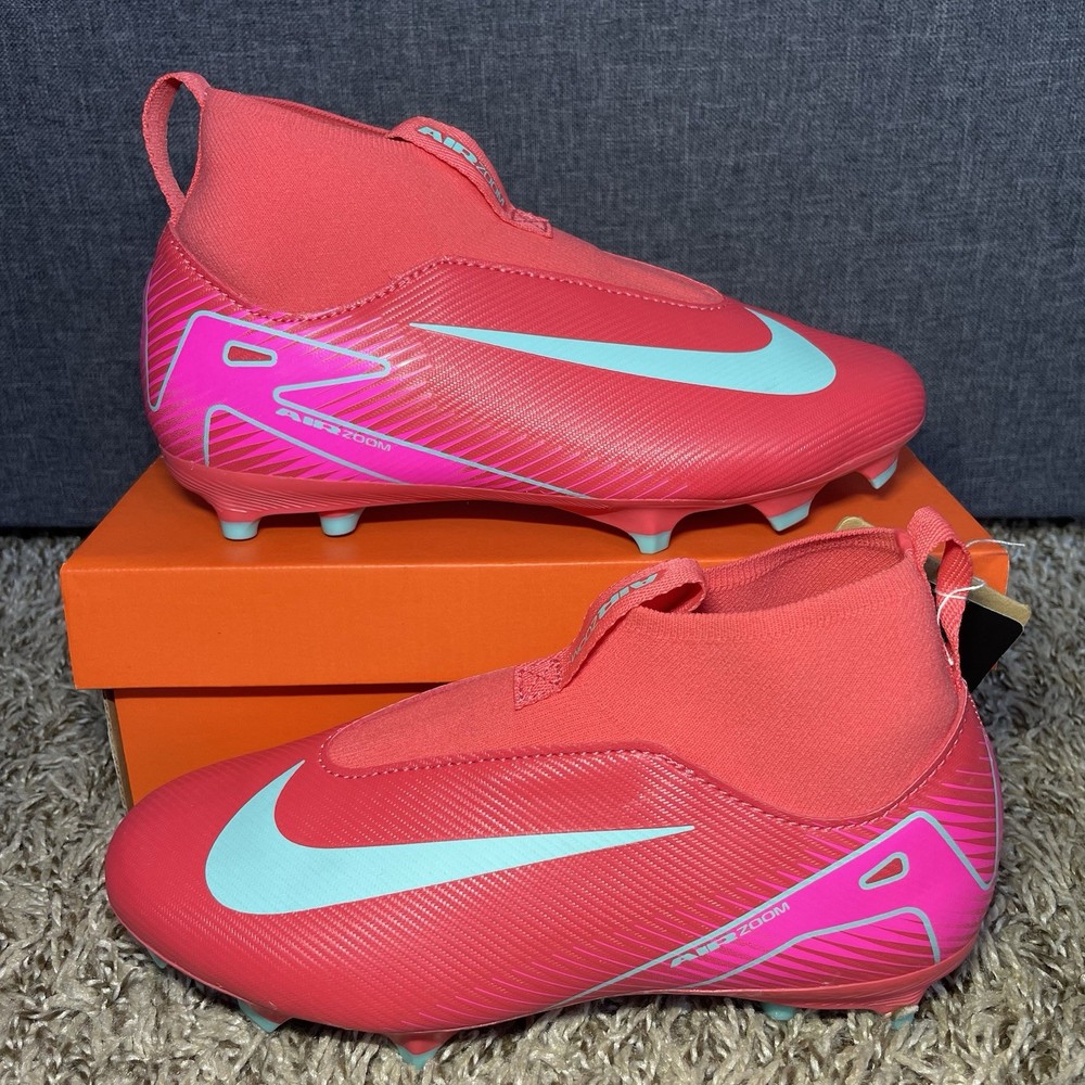 Nike Zoom Soccer Cleats Mercurial Superfly 10 Academy MG Youth Size 1 Red NEW