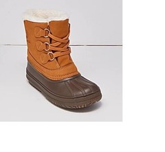 NEW Tamarack Youth Kids Brown Fur Lined Winter Snow Boots, Size 12