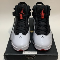 Jordan 6 Rings Black White Varsity Red Big Kids Size 5Y Youth EU 37.5 323419-067