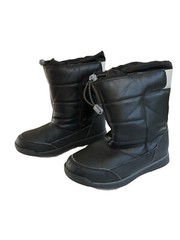 LANDS‘ END Black Silver Reflective Snow Winter Boots Black Kids Youth Sz 3M
