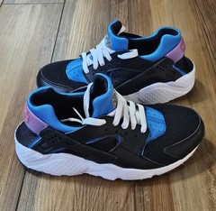 Nike Huarache Run GS E Black/Mint Foam-LT Photo Blue Size 6.5Y