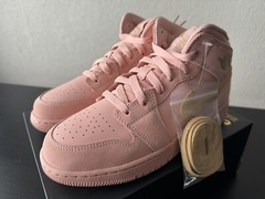Air Jordan 1 Mid SE GS ‚Coral Stardust‘ BQ6931-600 Youth 5Y No-Lid