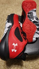 Under Armour GS Lockdown 6 Youth Basketball Shoes Red/Black/White 6Y
