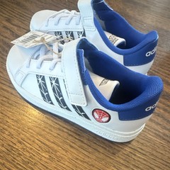 adidas Grand Court Spider-Man Kids Sneakers White/Blue/Black Hook & Loop US 12K