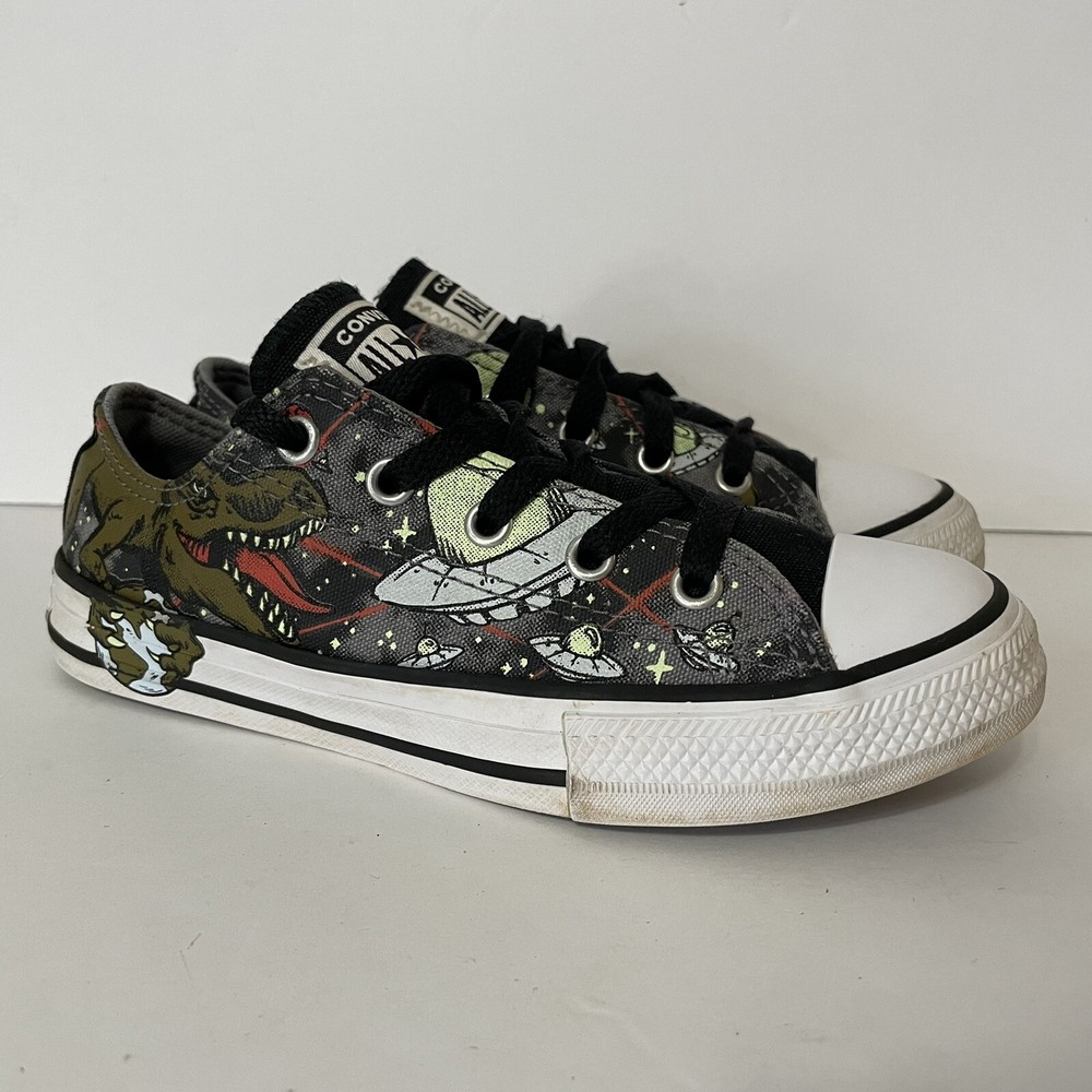 Converse All Star Junior Space UFO Lazer Dinos Dinosaurs Sneakers 665392C Size 1