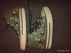 Zara Mickey Mouse White Canvas Hi Top Shoes Size 29 U.S. 5 boot Disney Minnie
