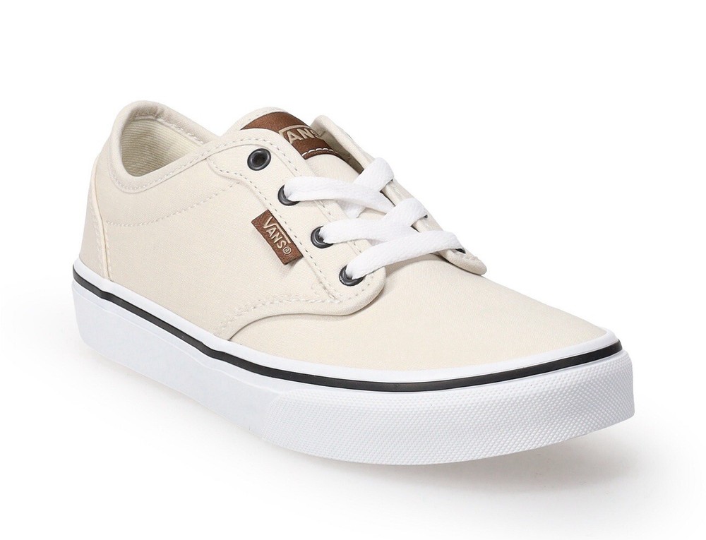 VANS Atwood Woven Turtledove Skateboarding Shoes Light Beige White Youth 3Y $80