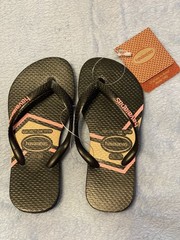 Havaianas Flip Flops Unisex Size 10C Black/Pink/Tan