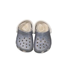 Crocs Toddler Classic Glitter Clog Silver Sparkle Shoes Size C4