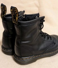 Dr. Doc Martens Combat BootsLeather Lace-Up Youth Size 11 Zip Ankle F82