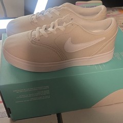 Nike SB Check CNVS (PS) Kids Low Top Canvas Sneaker Beige/White 1Y