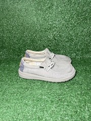 Hey Dude Wally Youth Kids Size 2 Steel Grey Slip On Shoes Comfort Walking Loafer