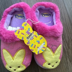 PEEPS Brand Plush Pink Slippers Size 13/1 NWT Easter!! Kids Size