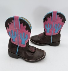 Roper Square Toe Toddler Riding Boots Cactus Western Girls Youth Size 8