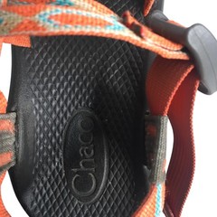 Chaco ZX/1 Sport Sandals Kid Size 4 Orange Teal Strappy Hiking Water Outdoors