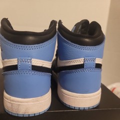 Air Jordan 1 UNC Toe Retro High OG Size 13.5c PS Kids Sneakers Blue FD1412-400