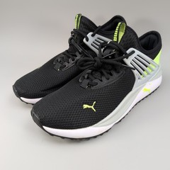 Puma Pacer Future Running Shoes Black Neon Yellow Youth 6.5 SoftFoam+