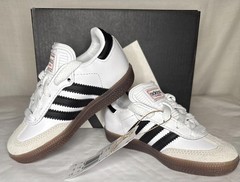 Adidas Samba J Kids Unisex Boys Girls Indoor Soccer Shoes White Black Size 8 K