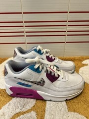 *NEW* Youth Nike Air Max 90 ( GS ) Polka Dot White/Pink/Blue (DV1843 100) 6.5Y
