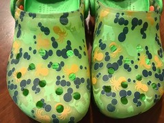 Shark & Octopus Green Semi-translucent Crocs Youth Sz J1