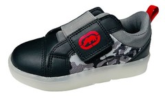 Ecko Unltd. Black/Gray Camo Light-up Sneakers w/hook & loop strap~Kids sz 9~NWT