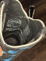 White Diamonds Boots Kid Sz 6 Black Leather Butterfly Western Cowboy Boots