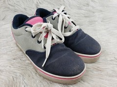 HEELY’S Launch Navy Blue Gray Pink Skating Skate Shoes Size 4Y Youth Womens Sz 5