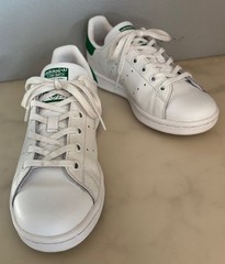 ADIDAS STAN SMITH Ortholite Kids 3.5 M White Leather Low Top Lace Sneakers