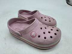 Crocs Crocband Clogs Kids Pink Rubber Slip-On Straps Lightweight Comfort – C10