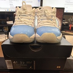 Air Jordan 11 Retro Low BG White/Blue Kids Sneaker US 4.5Y MPN 528896-106