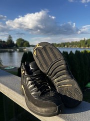 Air Jordan 12 Retro Black Taxi Size 5Y/ W 7 Basketball Shoes 153265-071 Gold