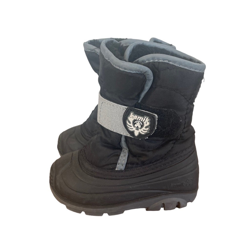 Kamik Toddler’s US 5 Snowbug 3 Snow Boots Black Gray Winter Outdoor
