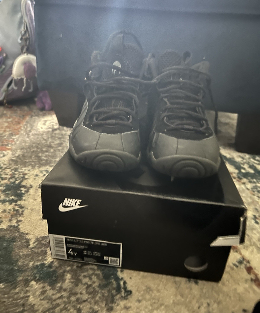 Nike Little Posite One (GS) Black High Top Basketball Sneaker 4Y FN7143-001