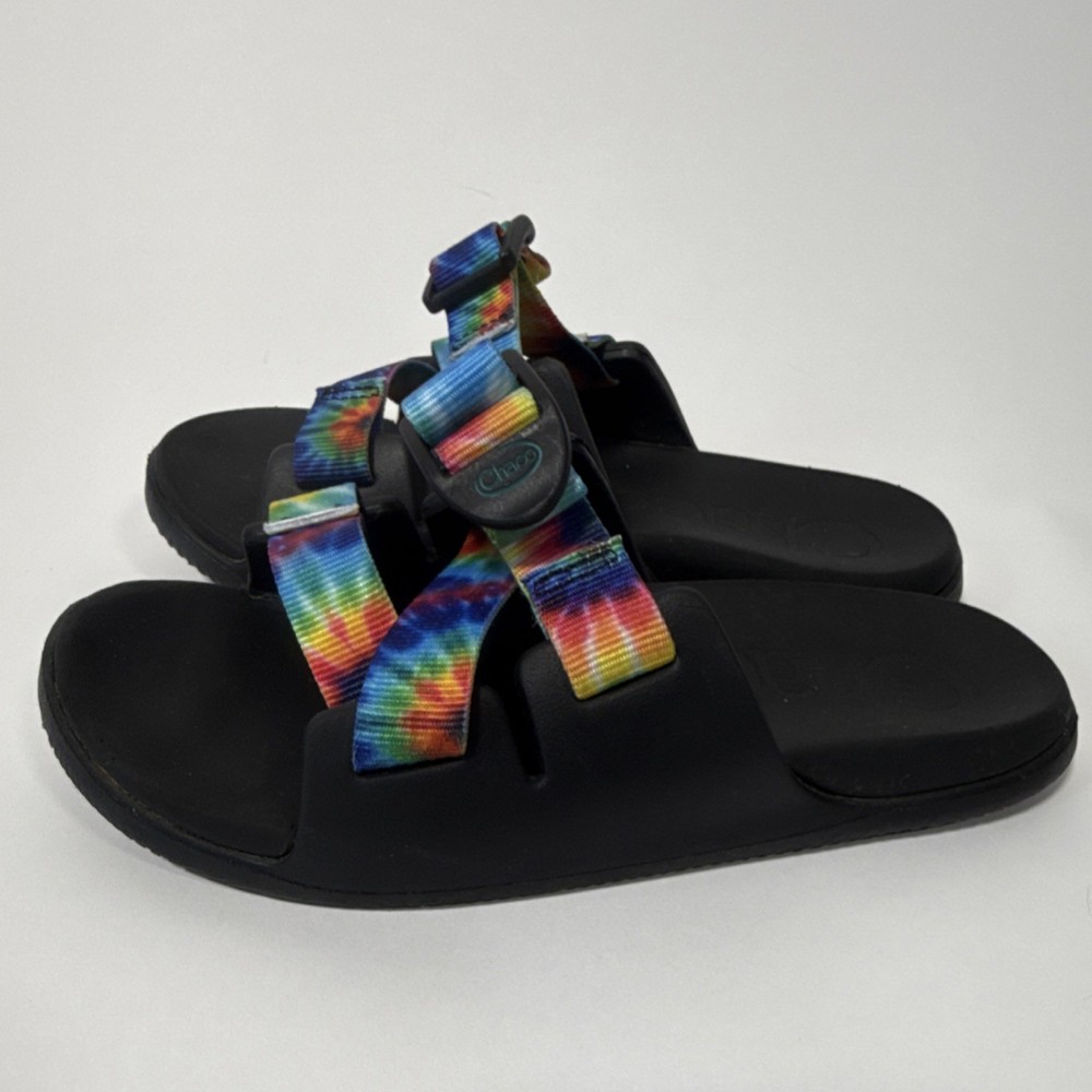 Chaco Strappy Sandal Black Multicolor Tie Dye Unisex Kids Adjustable Strap
