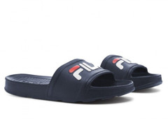 FILA Sleek Slides ST Navy Blue White Red Sandals Kids Size 13