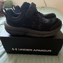 Under Armour Assert Kids Black Mesh Hook & Loop Sneakers US 13