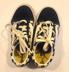 VANS Old Skool Kids Low Top Canvas Lace-Up Checkerboard Sneaker US 11.5