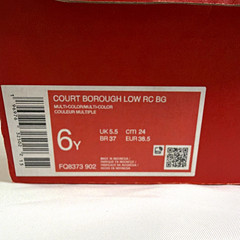 Nike Court Borough Low RC BG 6Y Multicolor Leather Low Top Sneakers FQ8373-902