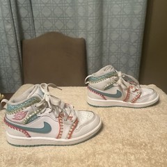 Size 11C – Nike Air Jordan 1 Mid SE PS Multi Baseball Knit White Teal DM9648 100