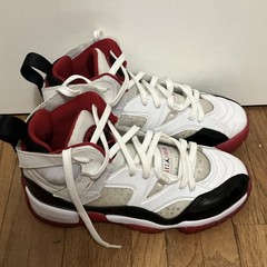 Jordan DQ8431-106 White Red Black Mid Top Athletic Sneaker Unisex Kids 6Y