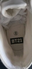 BT21 Groundup Sneakers Kids 8 Cream High Top Character Canvas Novelty