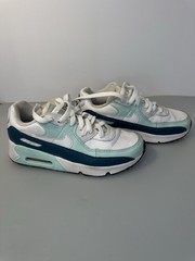 Nike Air Max 90 White Green & Teal Trainers. Big Kids Size 3Y Sneakers Shoes