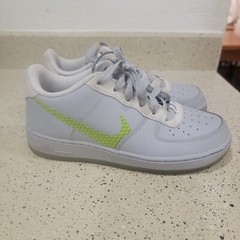 NIKE AIR FORCE 1 LV8 3 (GS) WOLF GREY-GREEN SZ 5.5Y-WOMENS SZ 7 [CD7409-002]