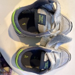 Saucony Jazz Low Pro Toddler Sneaker Gray Green Blue Hook & Loop US 5 Leather